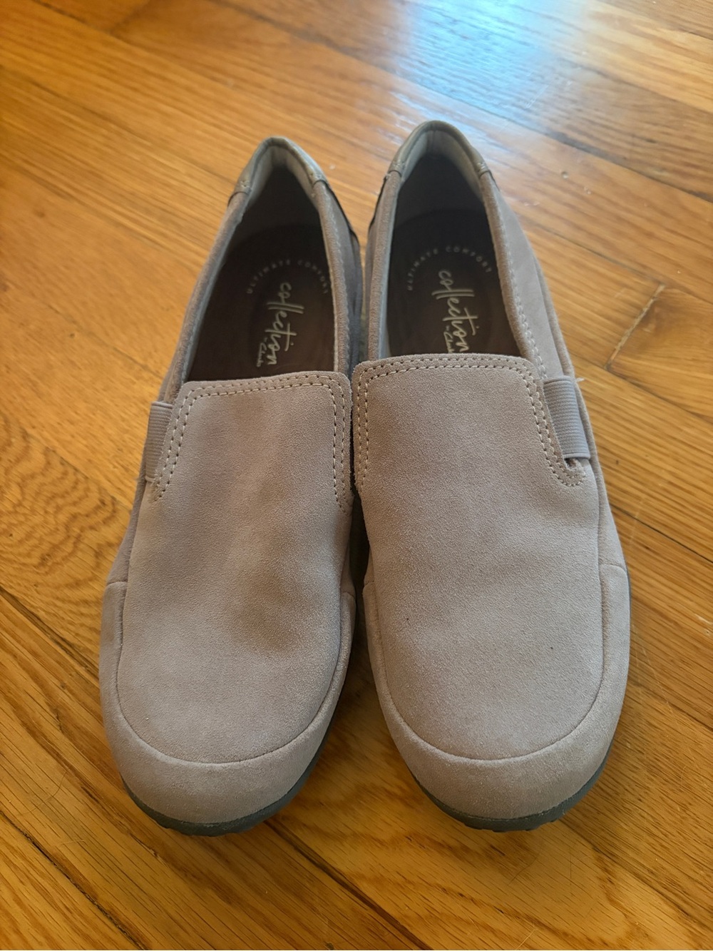 Clarks Taupe Slip-On Casual Loafers